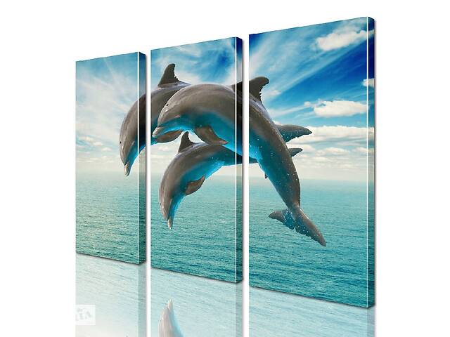 Модульная картина Дельфины ADJ0101 размер 95 х 120 см