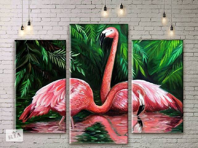 Модульная картина Фламинго ADJ0142 размер 55 х 70 см