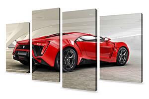Модульна картина Червоний спортивний автомобіль KIL Art 89x56 см (M4_M_573)