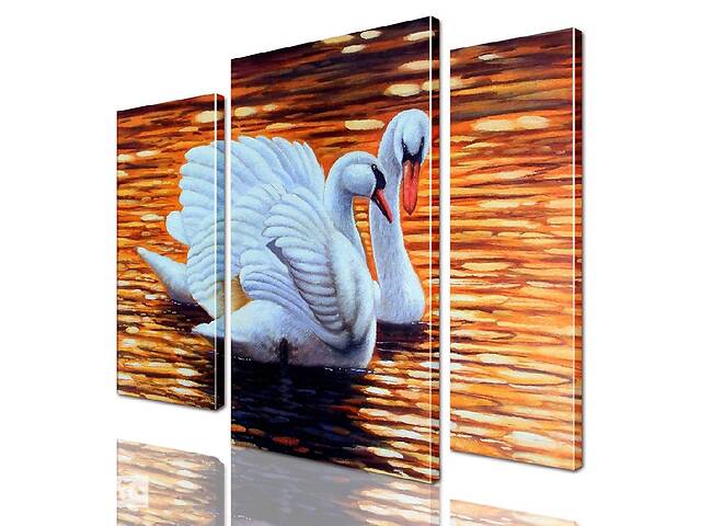 Модульная картина Лебеди ADJ0072 размер 150 х 180 см