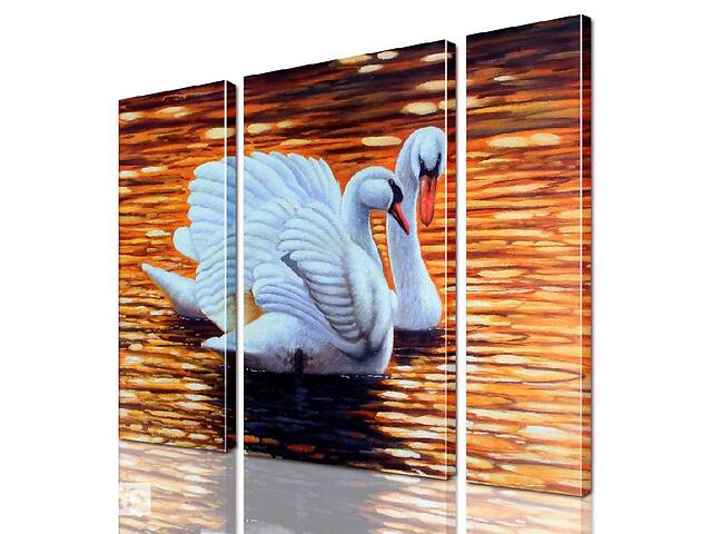 Модульная картина Лебеди ADJ0075 размер 150 х 180 см