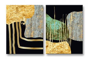 Модульна картина Malevich Store Абстракція Gold Stone 123x80 (MK21290)