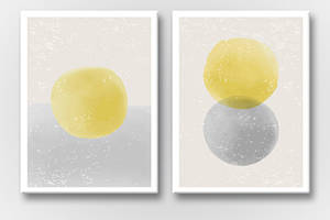 Модульная картина Malevich Store Абстракция Grey and Yellow 93x60 см (MK21278)