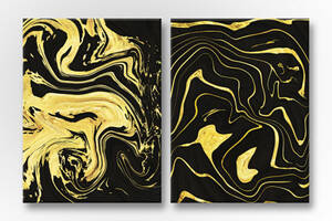 Модульна картина Malevich Store Абстракція Золоті потоки 93x60 см (MK21286)