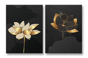 Модульная картина Malevich Store Gold Flowers 153x100 см (MK21266)