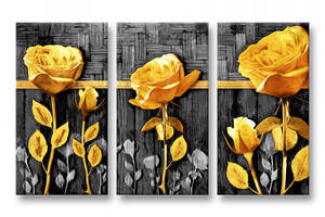 Модульная картина Malevich Store Gold Rose 126x80 см (MK311641)