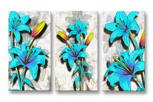Модульна картина Malevich Store Блакитні квіти 126x80 см (MK311646)