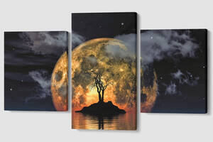 Модульная картина Malevich Store из трех частей Moon tree 141x90 см (MK322030)