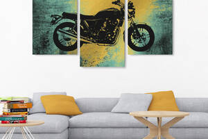 Модульная картина Malevich Store из трех частей Мотоцикл 141x90 см (MK322022)