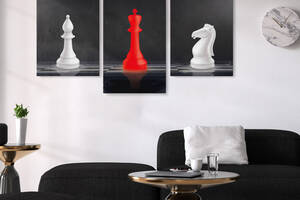 Модульная картина Malevich Store из трех частей Шахматы 141x90 см (MK322026)