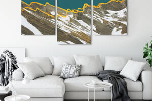 Модульная картина Malevich Store из трех частей Заснеженные Альпы 141x90 см (MK322012)