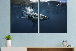 Модульная картина на холсте KIL Art Белая акула 111x81 см (151-2)