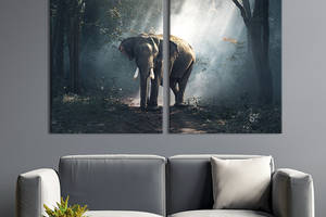Модульная картина на холсте KIL Art Большой слон в джунглях 111x81 см (198-2)