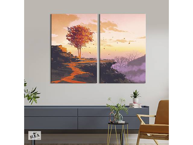 Модульная картина на холсте KIL Art Дерево на круче 71x51 см (594-2)