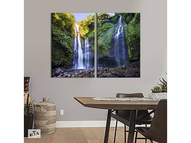 Модульная картина на холсте KIL Art Девушка возле водопада 165x122 см (611-2)