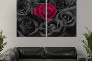 Модульная картина на холсте KIL Art Элегантная роза 111x81 см (247-2)