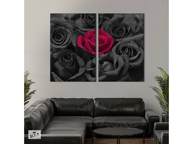Модульная картина на холсте KIL Art Элегантная роза 71x51 см (247-2)