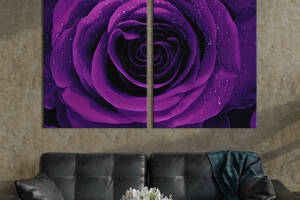 Модульная картина на холсте KIL Art Фиолетовая роза 111x81 см (246-2)