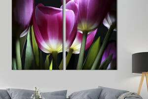 Модульная картина на холсте KIL Art Фиолетовые тюльпаны 111x81 см (221-2)