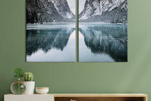 Модульная картина на холсте KIL Art Горное озеро Тоблахер 165x122 см (641-2)