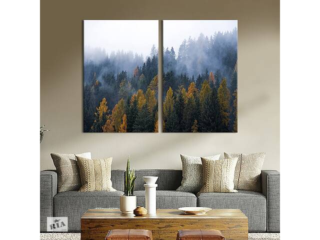 Модульная картина на холсте KIL Art Густой северный лес 111x81 см (638-2)