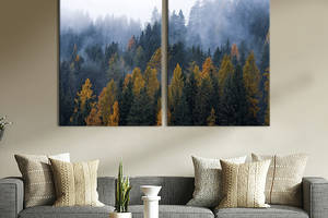 Модульная картина на холсте KIL Art Густой северный лес 165x122 см (638-2)