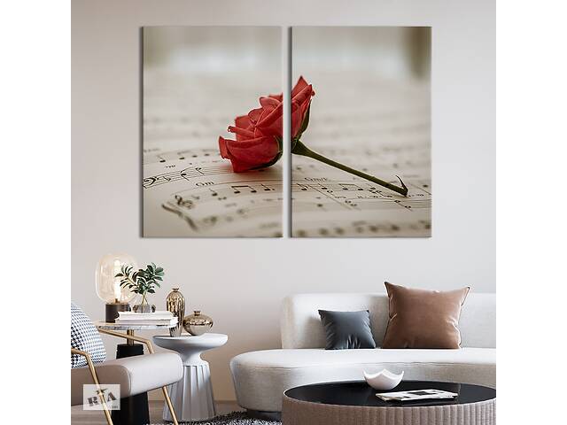 Модульная картина на холсте KIL Art Красная роза 165x122 см (217-2)