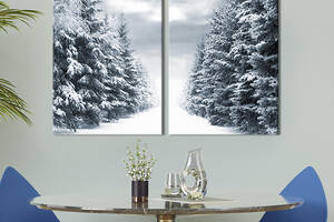 Модульная картина на холсте KIL Art Лес в снегу 111x81 см (543-2)