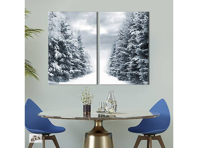 Модульная картина на холсте KIL Art Лес в снегу 111x81 см (543-2)