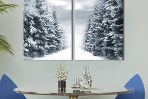 Модульная картина на холсте KIL Art Лес в снегу 71x51 см (543-2)
