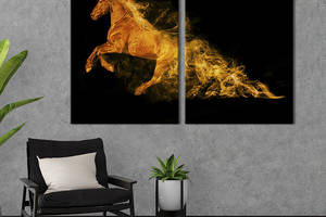 Модульная картина на холсте KIL Art Лошадь в огне 71x51 см (208-2)