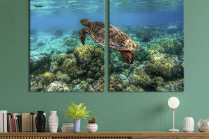Модульная картина на холсте KIL Art Морская черепаха 165x122 см (197-2)