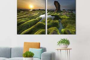 Модульная картина на холсте KIL Art Морские водоросли на берегу 111x81 см (621-2)