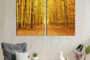 Модульная картина на холсте KIL Art Осень в лесу 165x122 см (562-2)