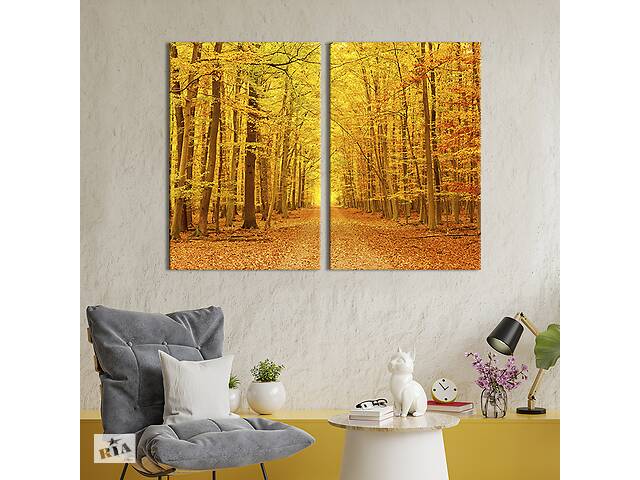 Модульная картина на холсте KIL Art Осень в лесу 71x51 см (562-2)