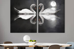 Модульная картина на холсте KIL Art Пара белых лебедей 165x122 см (143-2)