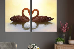 Модульная картина на холсте KIL Art Пара чёрных лебедей 111x81 см (159-2)