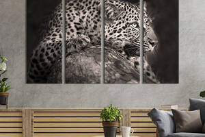 Модульная картина на холсте KIL Art полиптих Африканский леопард 209x133 см (207-41)