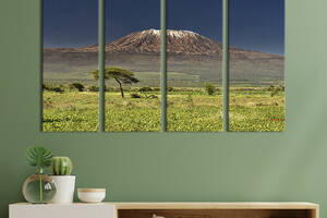 Модульная картина на холсте KIL Art полиптих Африканская гора Килиманджаро 89x53 см (544-41)