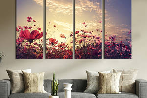 Модульная картина на холсте KIL Art полиптих Дикие полевые цветы 209x133 см (248-41)