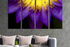 Модульная картина на холсте KIL Art полиптих Фиолетовый цветок 209x133 см (218-41)