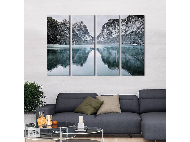 Модульная картина на холсте KIL Art полиптих Глубокое горное озеро 209x133 см (641-41)