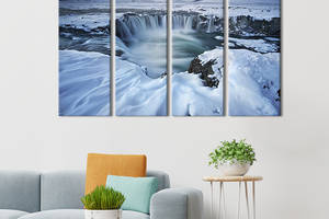 Модульная картина на холсте KIL Art полиптих Холодная панорама Исландии 209x133 см (636-41)