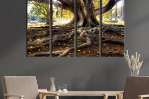 Модульная картина на холсте KIL Art полиптих Корни огромного дерева 149x93 см (548-41)