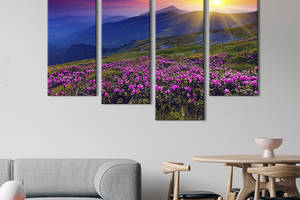 Модульная картина на холсте KIL Art полиптих Красочный рассвет солнца в горах 209x133 см (643-41)