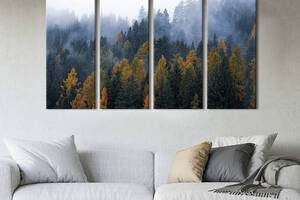 Модульная картина на холсте KIL Art полиптих Лесной туманный пейзаж 209x133 см (638-41)