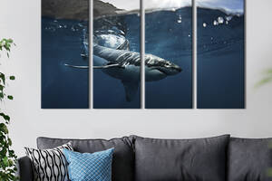Модульная картина на холсте KIL Art полиптих Морская хищница акула 149x93 см (151-41)