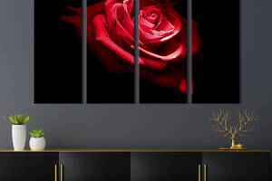 Модульная картина на холсте KIL Art полиптих Роскошный цветок розы 209x133 см (222-41)