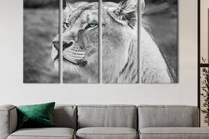 Модульная картина на холсте KIL Art полиптих Взгляд гордой львицы 209x133 см (186-41)