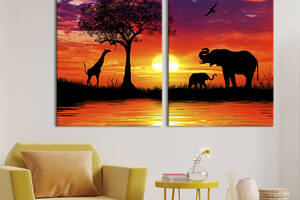 Модульная картина на холсте KIL Art Прекрасная природа Африканского континента 71x51 см (171-2)